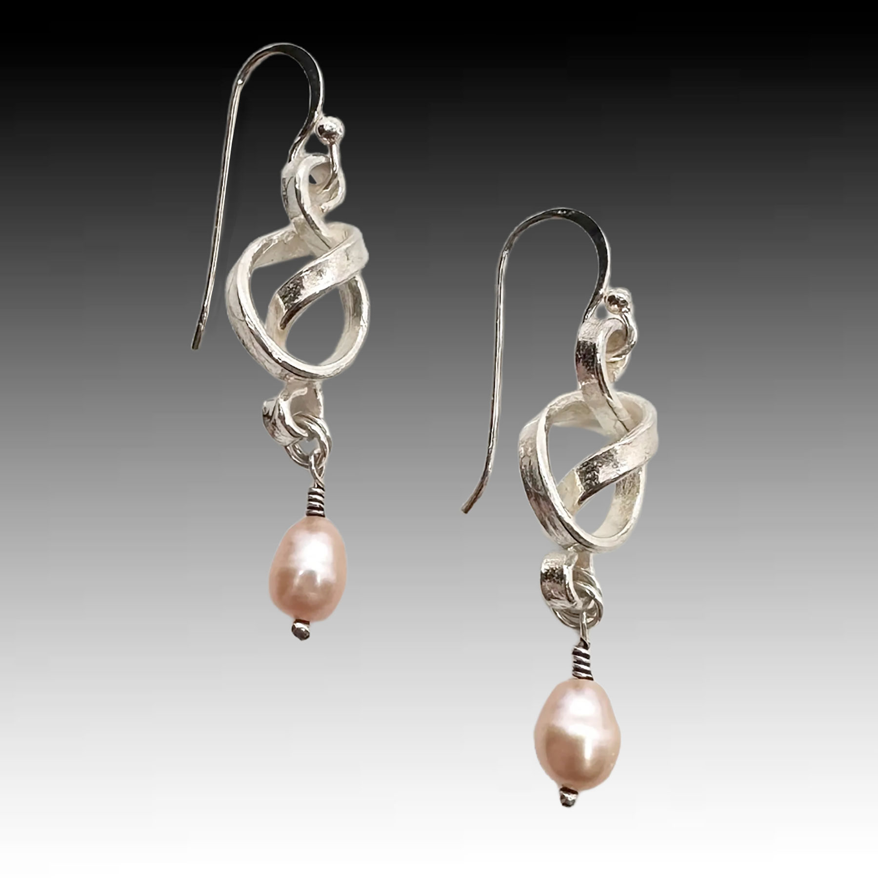 Tayna Cherepova Pink Pearl Knot Earrings