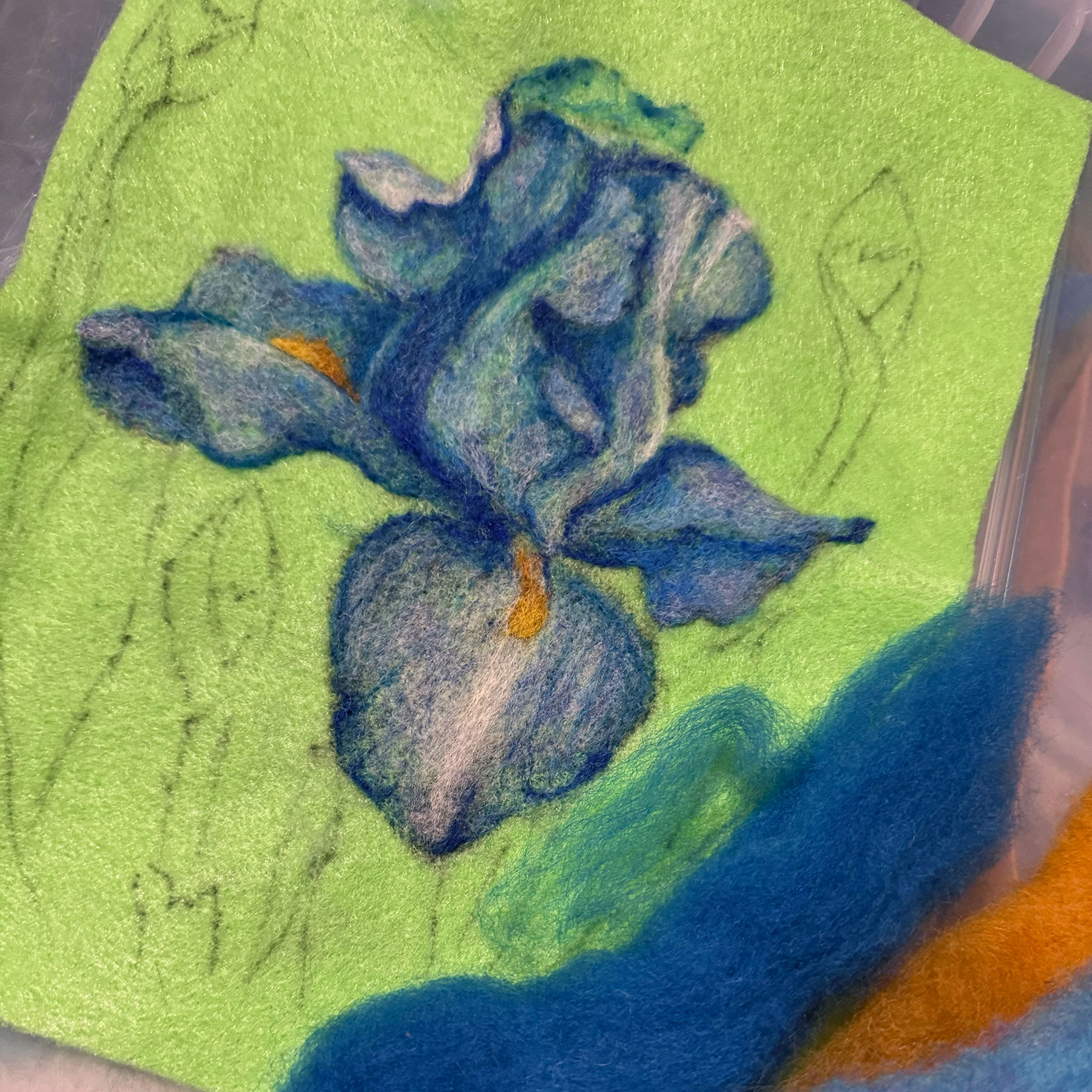 Needle Felted Iris by Tif Farmakis-Day